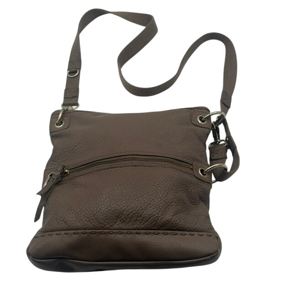 The Sak Brown Pebbled Leather Crossbody Bag Adjustable Strap Boho Messenger